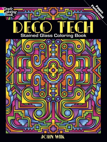 Deco Tech Stained Glass Coloring Book